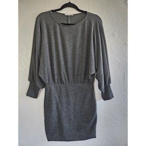 Lush Dolman Batwing Sleeve Slouchy  Soft Sweater Dress Medium Lightweight Cozy
